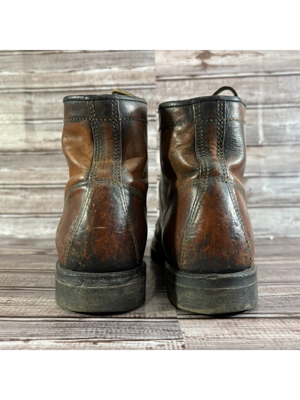 Frye Prison leather Boot Size 9 M color brandy Made In USA - Picture 3 of 11